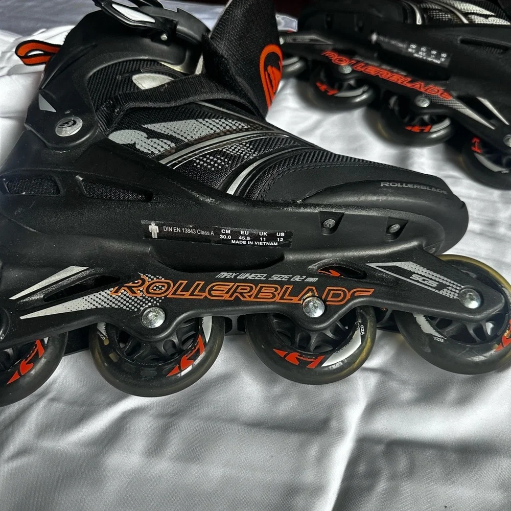 Rollerblade Zetra Blade Inline Skates Men's Size 11 Black white orange
